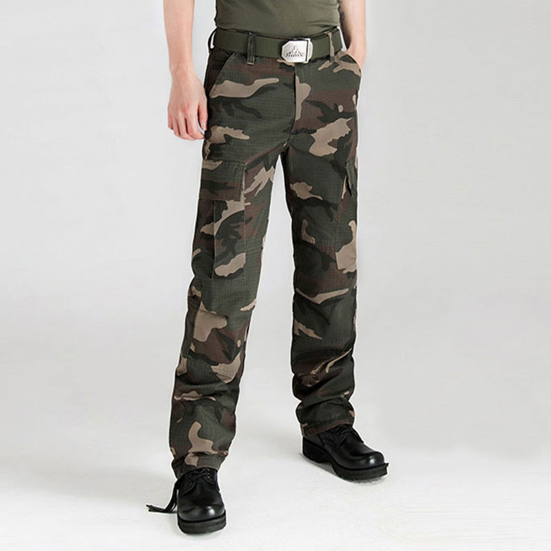 男款迷彩休闲裤春秋户外军迷束脚宽松多口袋战术裤工装裤三沙 迷 - 图2