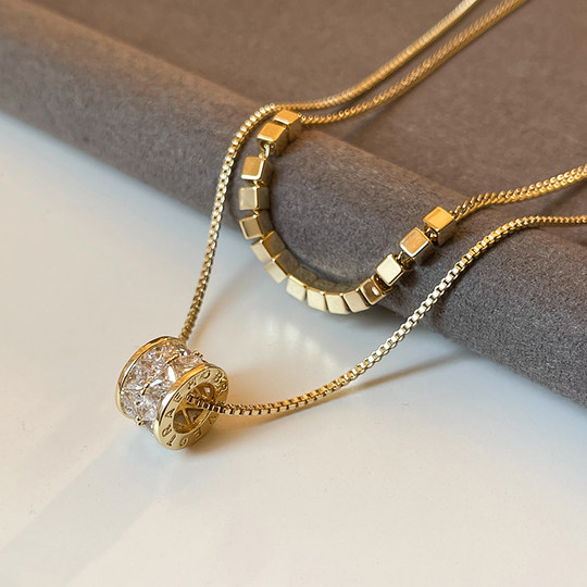 Double layered small waist necklace for women autumn and winter sweater chain