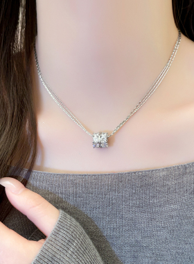 银色多层满钻小蛮腰项链锁骨链