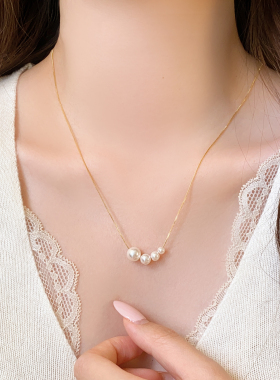 高级感轻奢小众百搭珍珠锁骨链