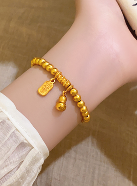 金色葫芦串珠手串轻奢小众手饰品