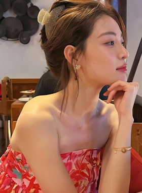 彩色锆石花朵珍珠手链高级感手饰