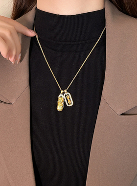 招财转运貔貅金刚杵项链