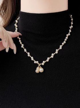 轻奢小众夸张珍珠项链高级感