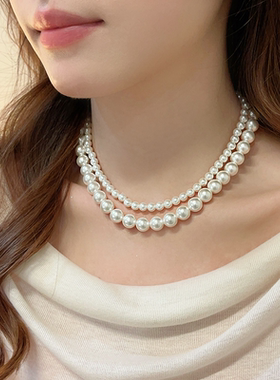适合夏天的细珍珠项链