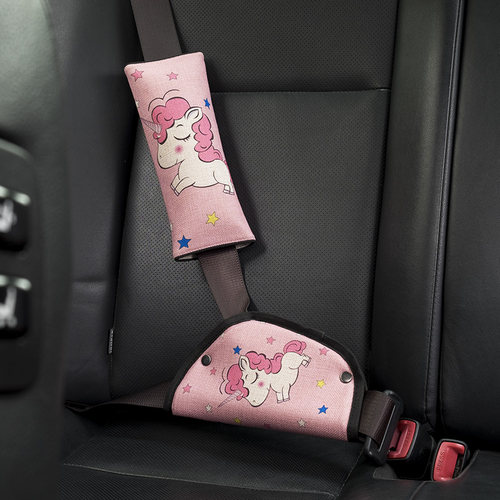 儿童安全带调节固定器防勒脖汽车保险带护肩套保护套宝宝卡通可爱 - 图1