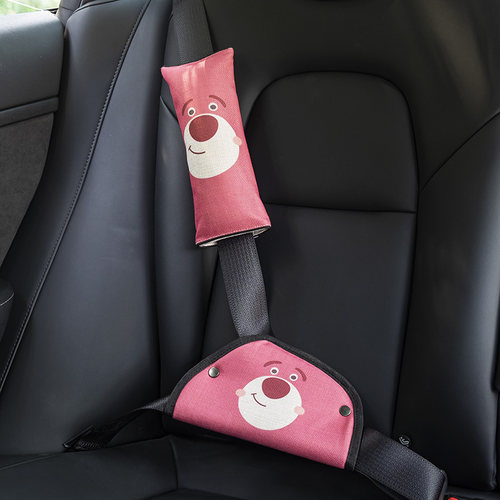 儿童安全带调节固定器防勒脖汽车保险带护肩套保护套宝宝卡通可爱 - 图0