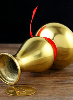 铜纯铜光身葫芦花瓶净水瓶