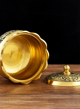 财神纯铜观音大悲水供佛杯