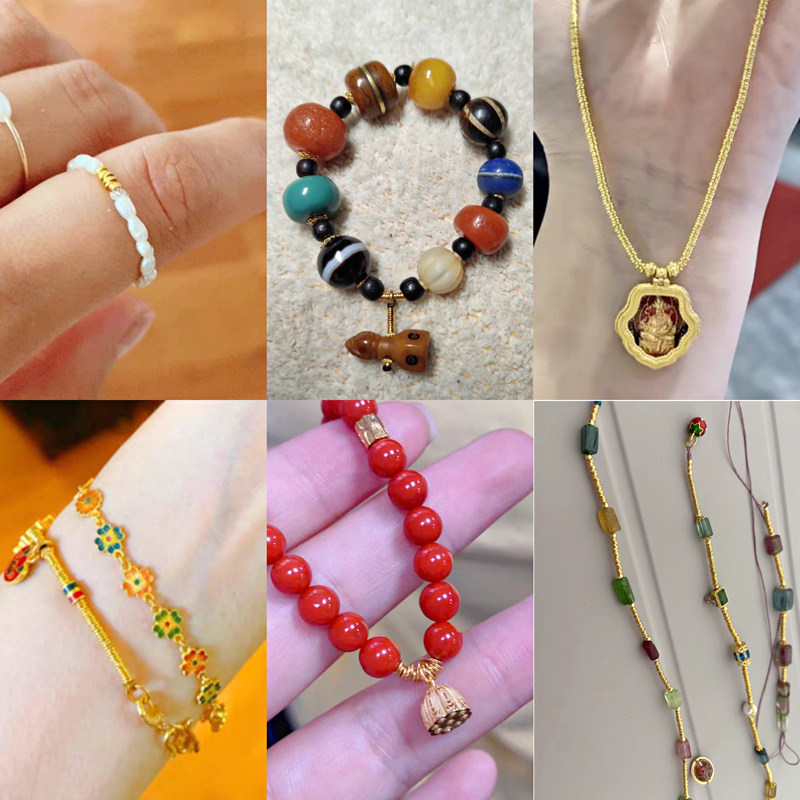 纯18K金圈配件闭口圈古法黄金实心圆圈隔片手工diy手链绳饰品配件,淘宝优惠券,粉丝福利购,淘宝优惠卷