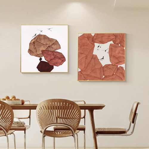 新中式装饰画现代简约客厅壁画餐厅创意背景墙画书房水墨石头挂画 - 图3