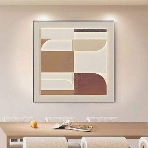 抽象几何餐厅装饰画现代简约玄关书房背景墙挂画高档正方形客厅画 - 图0