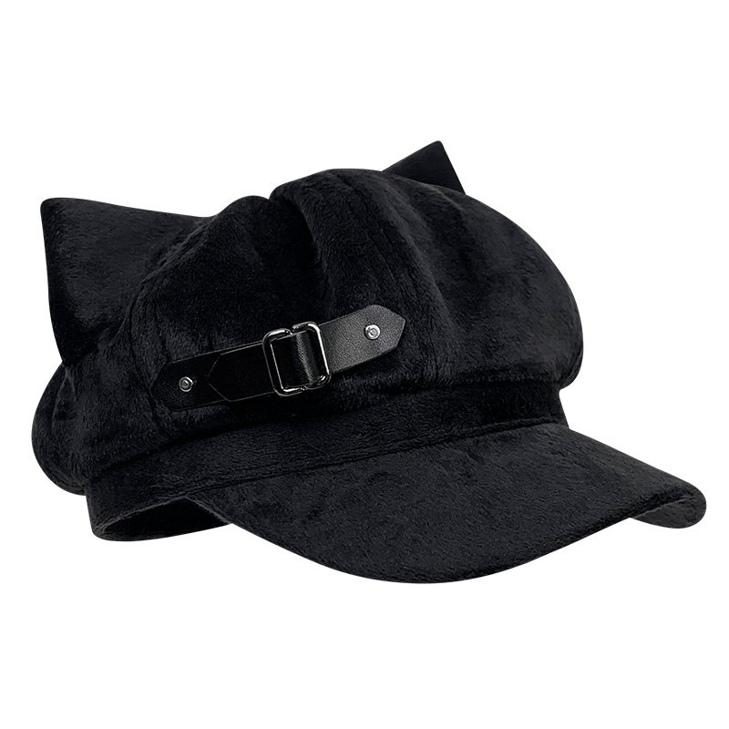 日系y2k原创猫耳朵贝雷帽子女二次元亚文化宅系可爱八角帽,淘宝优惠券,粉丝福利购,淘宝优惠卷