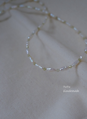 扑扑设计｜初见｜原创超美天然皱皮淡水珍珠清新浪漫项链小众法式