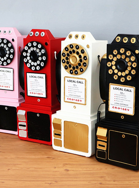 粉色电话机模型摆件网红装饰品