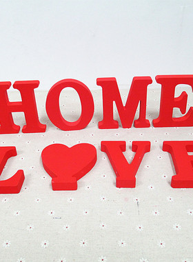 diy木质英文字母组合拍摄壁饰