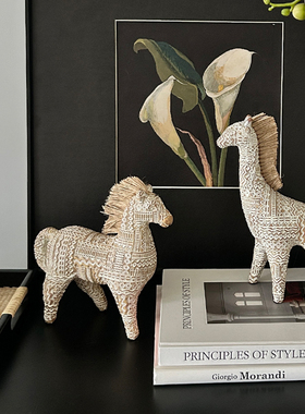 一鹿高升创意长颈鹿书房玄关摆件