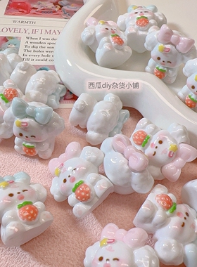 笑笑定制立体小狗奶芙狗公仔diy奶油胶树脂配件手工发夹挂件材料