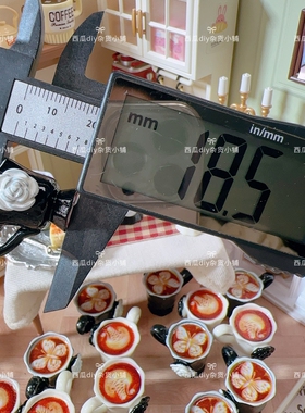 玫瑰花咖啡杯diy树脂配件微缩食玩过家家玩具配饰小摆件娃屋场景