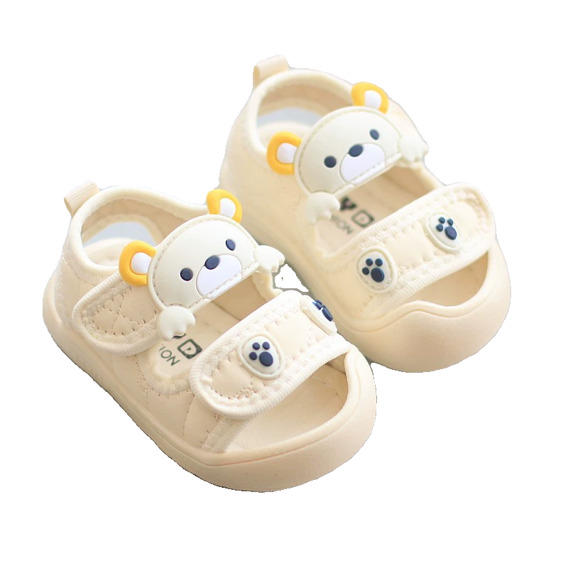夏季宝宝凉鞋男童0一1-3岁婴儿透气鞋子软底女孩防滑包头学步鞋新-图3