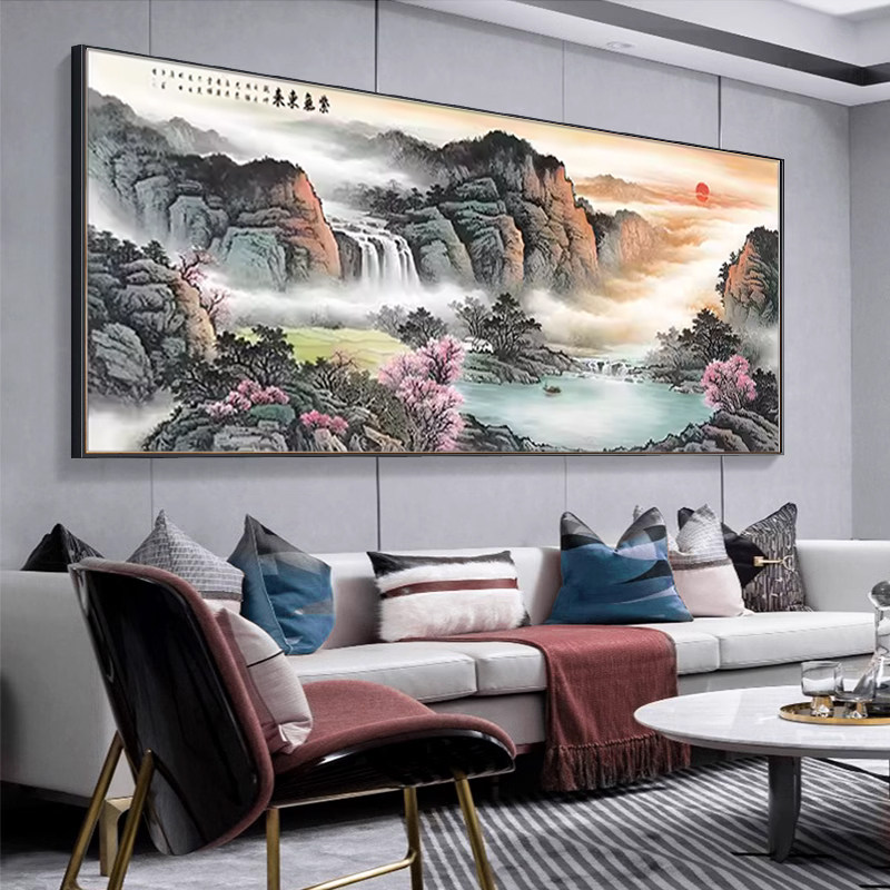 紫气东来钻石画满钻新款国画山水砖石画手工贴客厅风景十字绣大气,淘宝优惠券,粉丝福利购,淘宝优惠卷