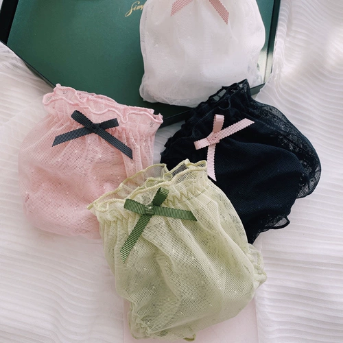 Японское нижнее белье, ультратонкие кружевные летние тонкие сексуальные штаны, средняя посадка