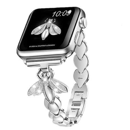 适用苹果iWatch8小蜜蜂图案锌合金表带Apple Watch7654SE金属钢带 - 图3