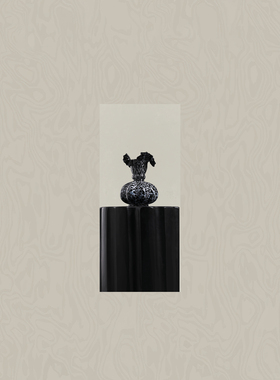 墨色林莽 中古肌理花器仿真花 样板间高级黑紫色系花饰品桌面摆件