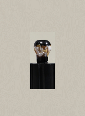 墨色林莽中古风琉璃花艺摆件