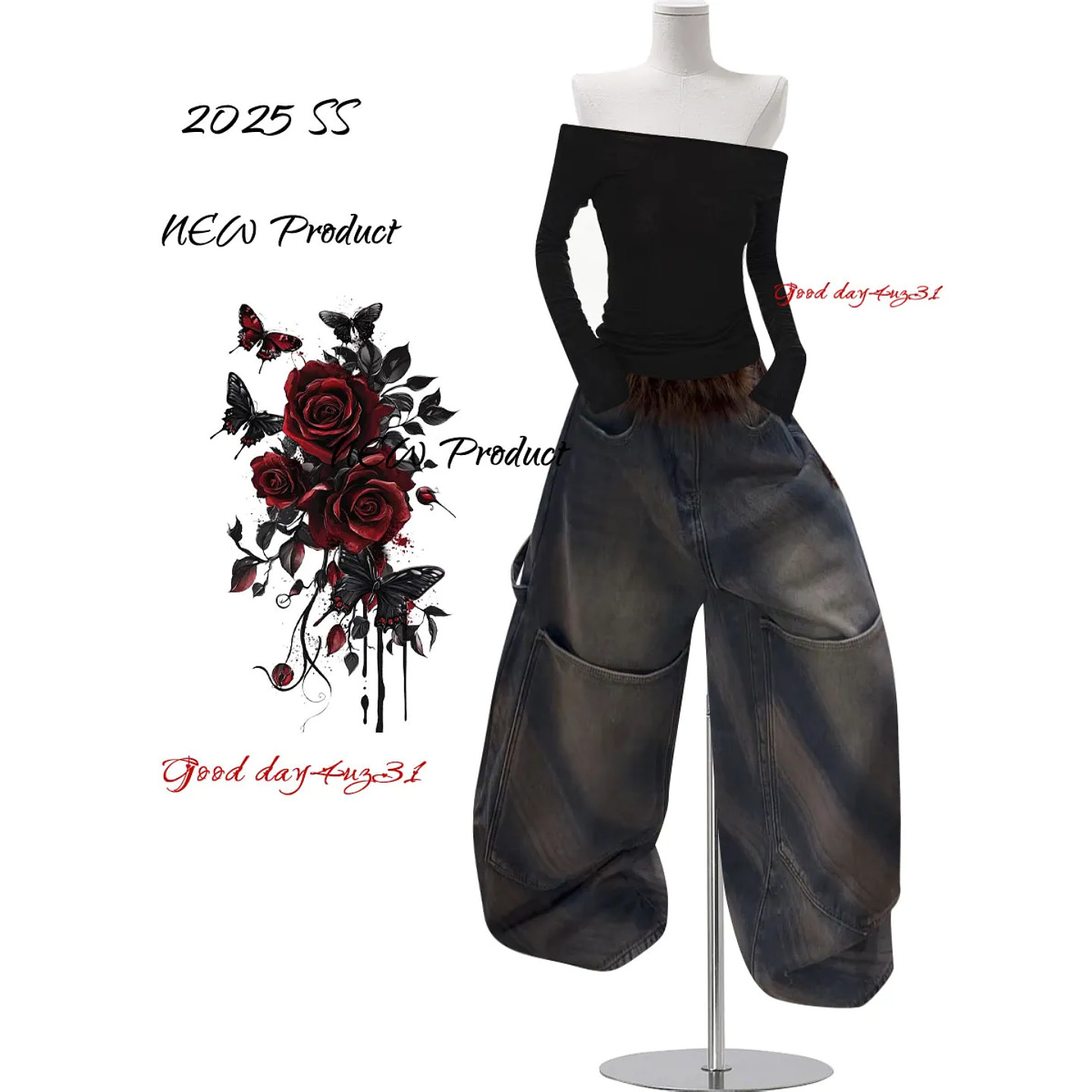 大码美式复古做旧水洗阔腿牛仔裤女春季新款街头大口袋工装风长裤,淘宝优惠券,粉丝福利购,淘宝优惠卷