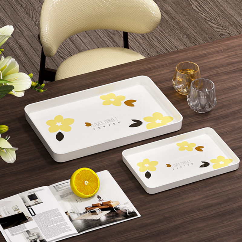 长方形木纹托盘家用水果盘子密胺放水杯日式深盘商用餐厅塑料茶盘,淘宝优惠券,粉丝福利购,淘宝优惠卷