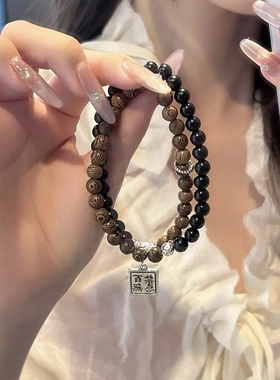 新中式檀木串珠手链女小众设计送闺蜜手串高颜值古风百无禁忌手饰