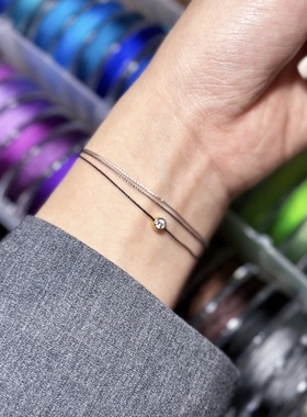 3绳系巴黎圆钻红绳手链pure