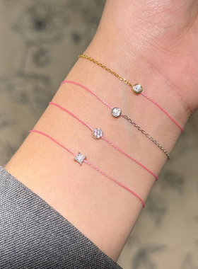 本命年轻奢桃红小红绳转运手链