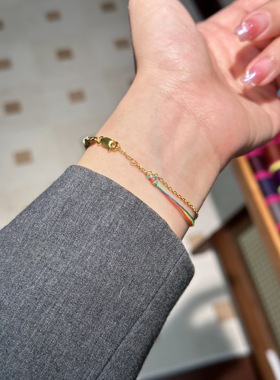 HOUHOU四绳纯银法国巴黎红绳手链