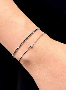 王昶同款巴黎红绳情侣手链转运设计高颜值黑绳手链脚链可调节情侣