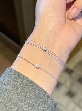 巴黎红绳粉色全绳双绳情侣手链