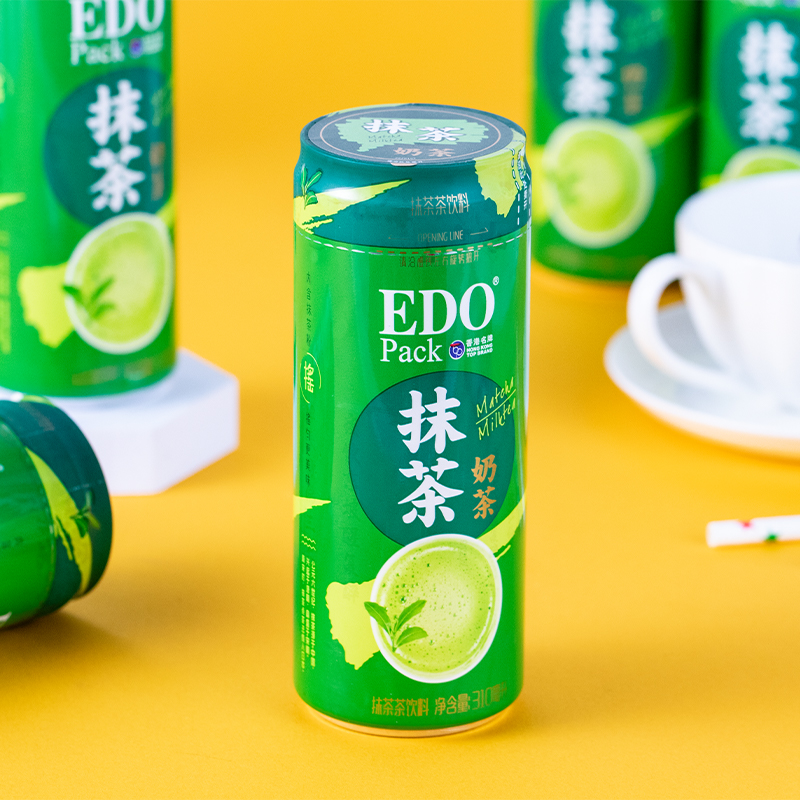 EDO港式抹茶奶茶310ml*6罐装即饮绿茶清新醇香丝滑奶茶饮料饮品 - 图1