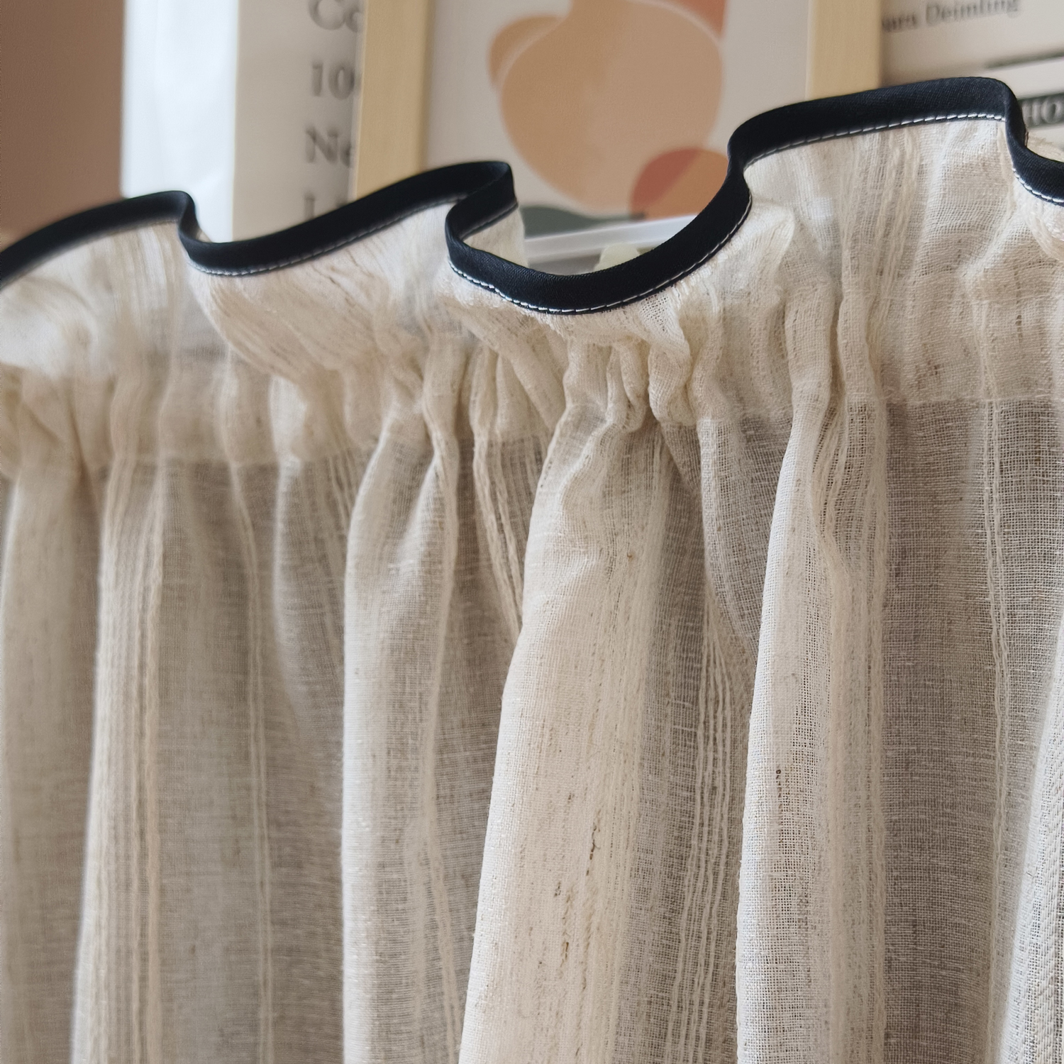 日式短帘复古棉麻柜帘免打孔粘贴轨柜子遮丑衣柜橱柜书柜遮挡帘,淘宝优惠券,粉丝福利购,淘宝优惠卷