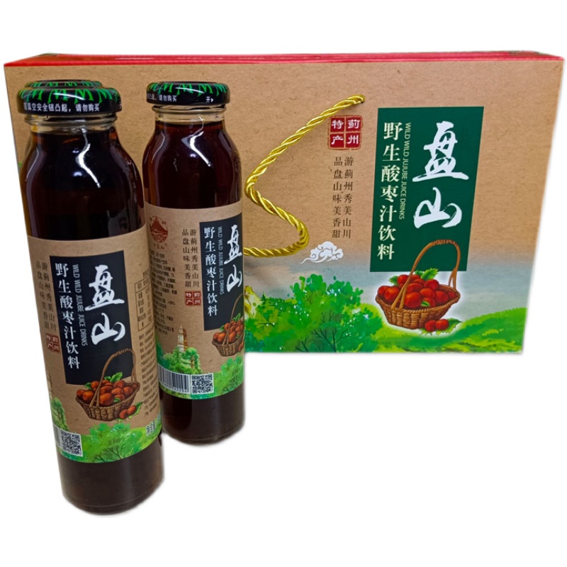 蓟州盘山野生酸枣汁饮料300ml*8瓶整箱礼盒天津蓟县包邮 - 图3