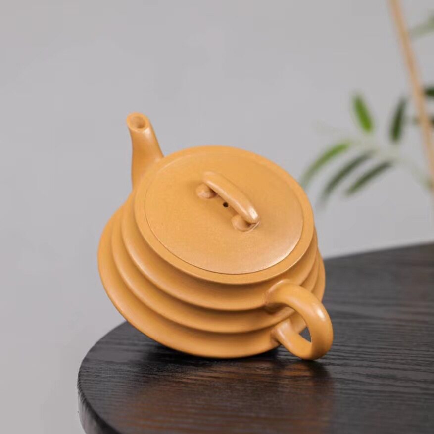 Authentic Yixing purple sand pot, raw ore, stale gold section mud, rising step by step, household high-end teapot, tea set and gift