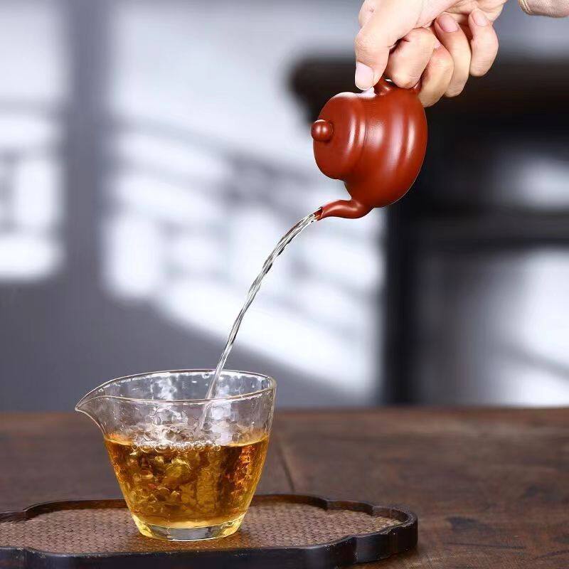 Authentic Yixing small-capacity purple clay pot ore Dahongpao sketch Junde pot one-person kung fu teapot tea set gift