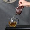 Authentic Yixing purple clay pot original mine old purple clay carved Shendu wide mouth stone ladle pot household teapot tea set gift