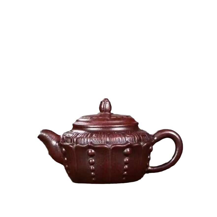 Authentic Yixing large-capacity purple clay pot original ore high temperature old purple clay large-scale Buddha lotus pot household kung fu teapot tea set