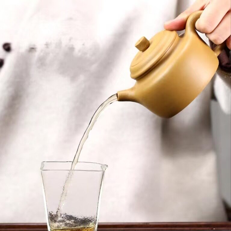 Authentic Yixing purple clay pot, raw ore, aged golden section clay, classic Dezhong pot, high-end Kung Fu teapot, tea set gift