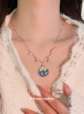 欧美贝壳串珠星星项链个性时尚海边度假风锁骨链设计感小众毛衣链