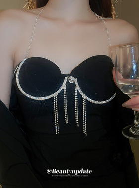 新潮镶钻欧美流苏身体链