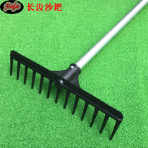 Golf Sand Rake 13 Teeth Long Tooth Single-sided Sand Harrowing Plastic Harrowing Head Aluminum Alloy Rake Rod Ball Dookeling Sandpit Harrow Rake