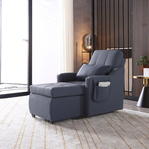 简约免洗布艺单人电动沙发床小户型老人家用会所休闲按摩乳胶躺椅 - 图1