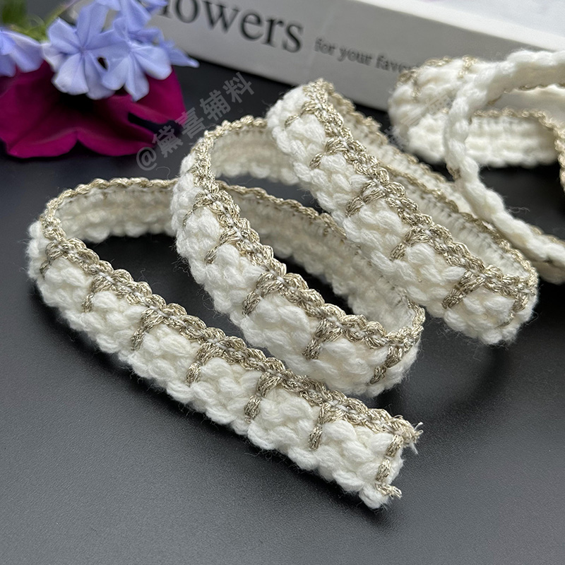 1.6CM宽白色小香风织带花边diy衣服门襟鞋帽包包灯饰窗帘装饰辅料 - 图2